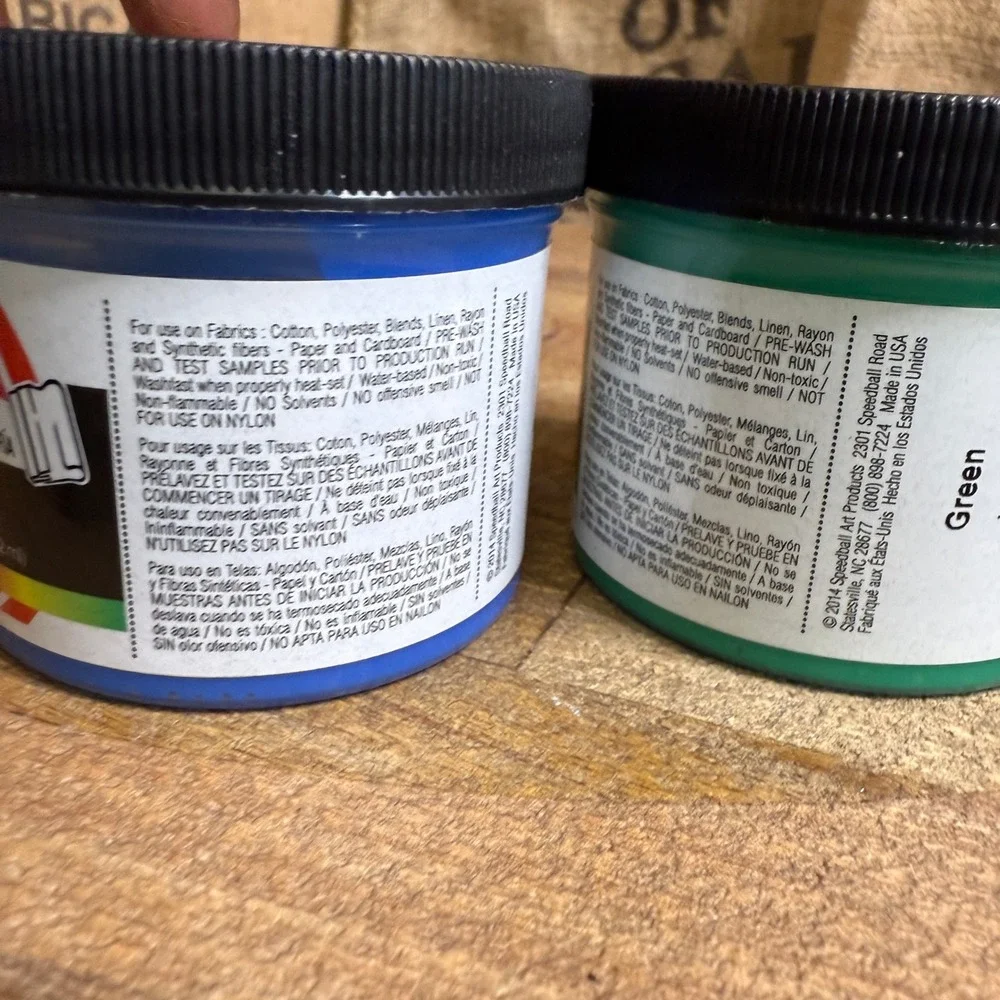 Speedball Screen Printing Ink 4oz Blue Green NEW  Lot 2